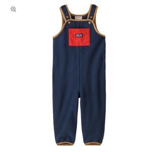 Patagonia Kids Navy Overalls with Red Pocket